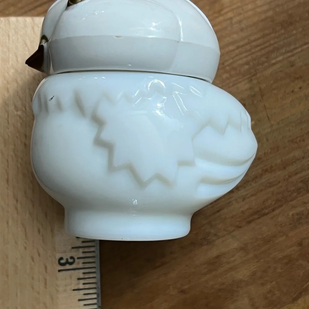 Owl Bird Bottle - Snow Bird - White Milk Glass - Avon